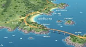 A Map of the Atlantic Ocean Road