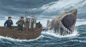 1937 Scotland incident involving a basking shark and capsized fishing boat